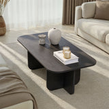 Akira coffee table wood black 120 cm Melamine-coated wood composite