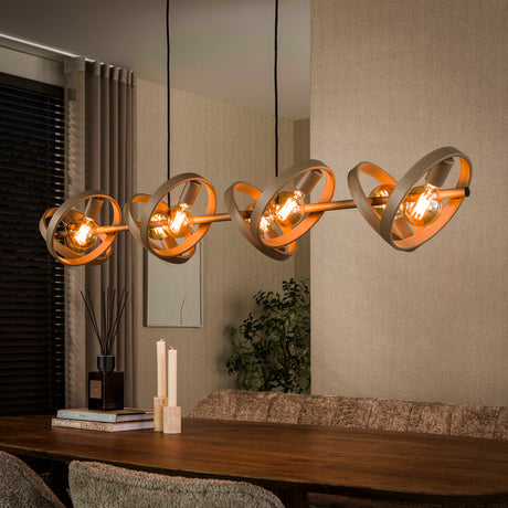 Hanging lamps - Hanging lamp 8 - light beige metal round Otan - Dimehouse