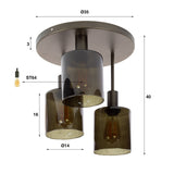 Ceiling lamps - Industrial ceiling lamp Aureo 3 - light Brown - Dimehouse