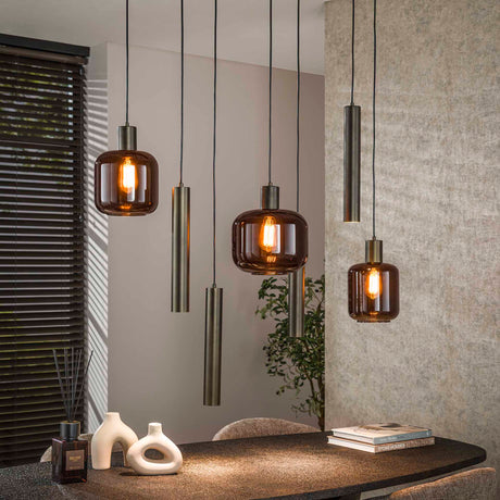 Hanging lamps - Hanging lamp Dax 7 - light bronze 105 cm - Dimehouse