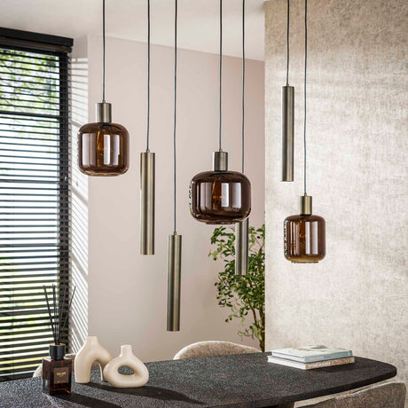 Hanging lamps - Hanging lamp Dax 7 - light bronze 105 cm - Dimehouse