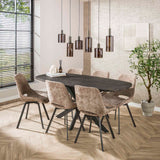 Hanging lamps - Modern Hanging Lamp Aureo 6 - light Sienna Brown 118 cm - Dimehouse