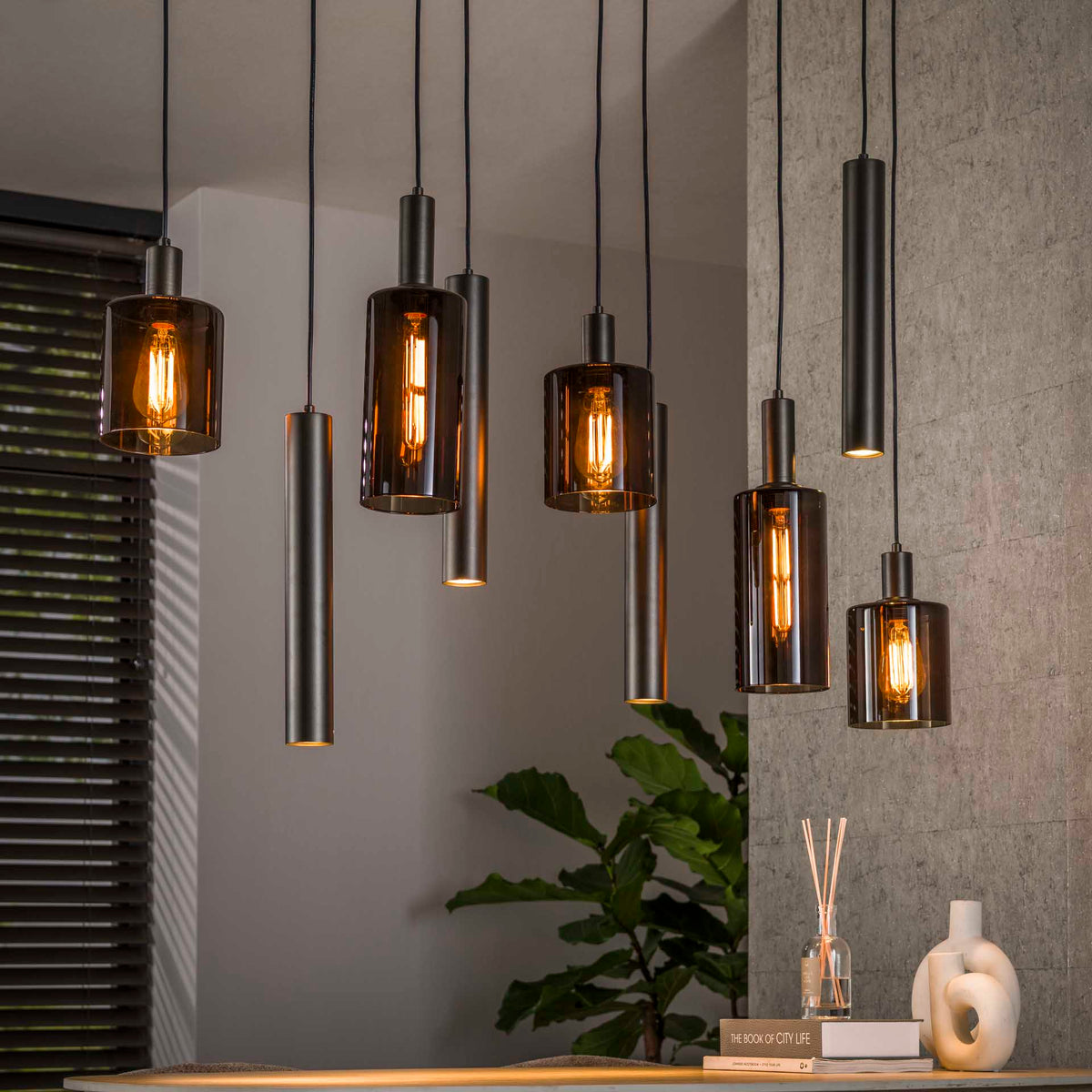 Hanging lamps - Modern Hanging Lamp Aureo 9 - light Sienna brown - Dimehouse
