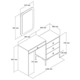 Chests of drawers - Chest of drawers Dressing table Lizbon Walnut White Melamine 124x84.7x40 cm - Dimehouse