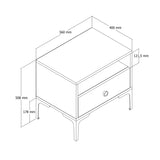 Bedside tables - Bedside table Lizbon Walnut White Marble Melamine 56x50.8x40 cm - Dimehouse