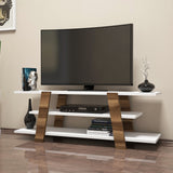 TV Furniture - TV Furniture Flower Walnut White Melamine 120x42x33.6 cm - Dimehouse