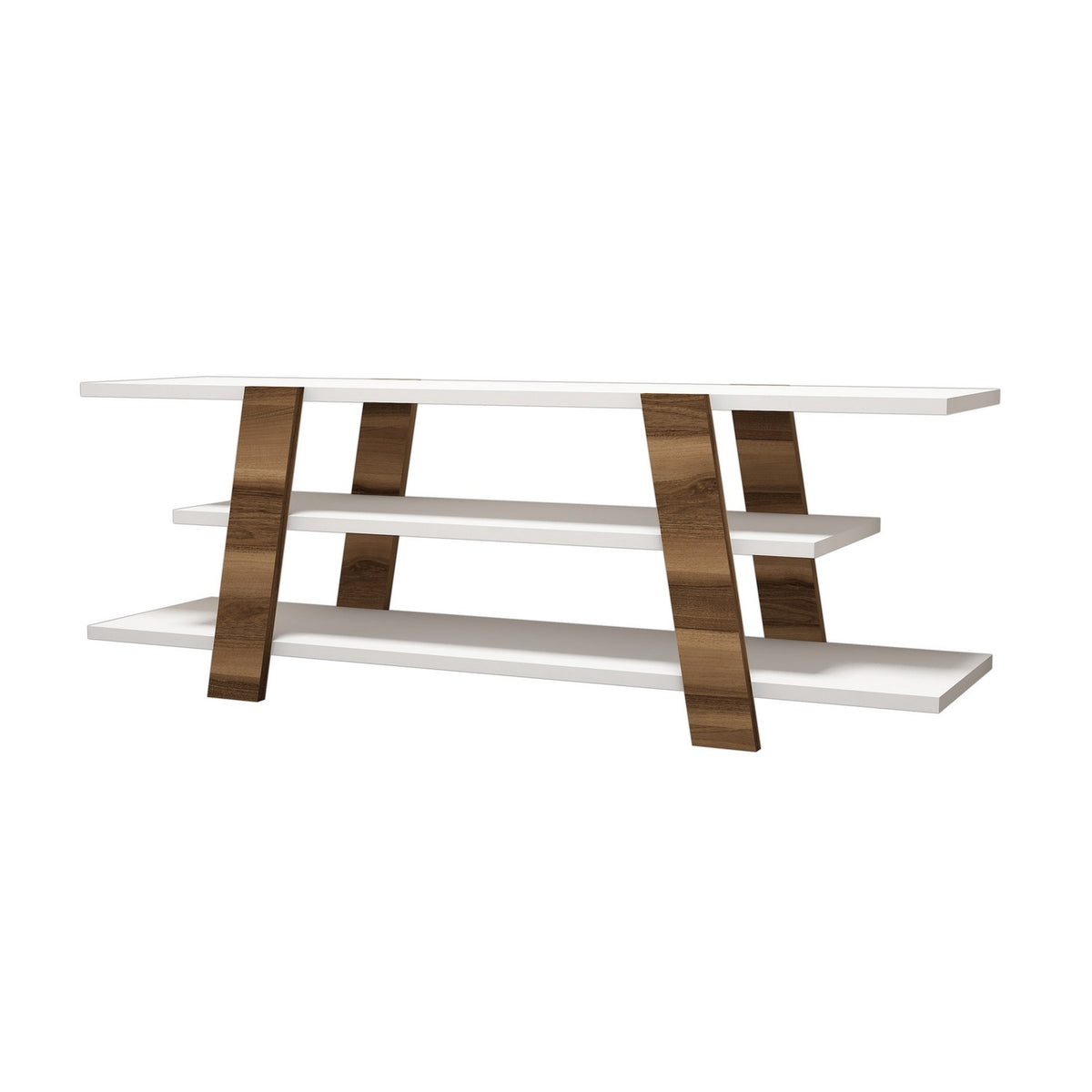 TV Furniture - TV Furniture Flower Walnut White Melamine 120x42x33.6 cm - Dimehouse