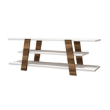 TV Furniture - TV Furniture Flower Walnut White Melamine 120x42x33.6 cm - Dimehouse