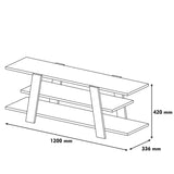TV Furniture - TV Furniture Flower Walnut White Melamine 120x42x33.6 cm - Dimehouse