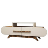 TV Furniture - TV Furniture Rose Walnut Cream Melamine 145x49.8x36.8 cm - Dimehouse