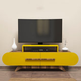 TV Furniture - TV Furniture Rose Walnut Yellow Melamine 145x49.8x36.8 cm - Dimehouse