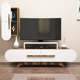 TV Furniture - TV Furniture Set Rose Walnut White Melamine 145x49.8x36.8 cm - Dimehouse