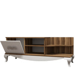 TV Furniture - TV Furniture Sultan Walnut White Melamine 130x50.6x45 cm - Dimehouse