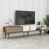 TV Furniture - TV Furniture Milan Alt Walnut White Melamine 180x40x35 cm - Dimehouse