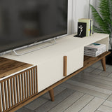 TV Furniture - TV Furniture Milan Alt Walnut Cream Melamine 180x40x35 cm - Dimehouse