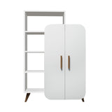 Bookcases - Scandinavian bookcase white melamine Form 90x132x32 cm - Dimehouse