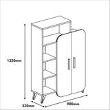 Bookcases - Scandinavian bookcase white melamine Form 90x132x32 cm - Dimehouse