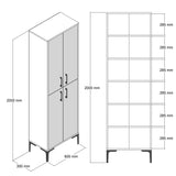 Wall cabinets - Wall cabinet Walnut White Melamine 200x60x35 cm - Berlin - Dimehouse