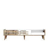 TV Furniture - TV Furniture Valensiya Walnut White Melamine 180x35x45 cm - Dimehouse