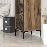 Wardrobes - Wardrobe Kumual P Walnut Anthracite Melamine 40x47.5x201.4 cm - Dimehouse