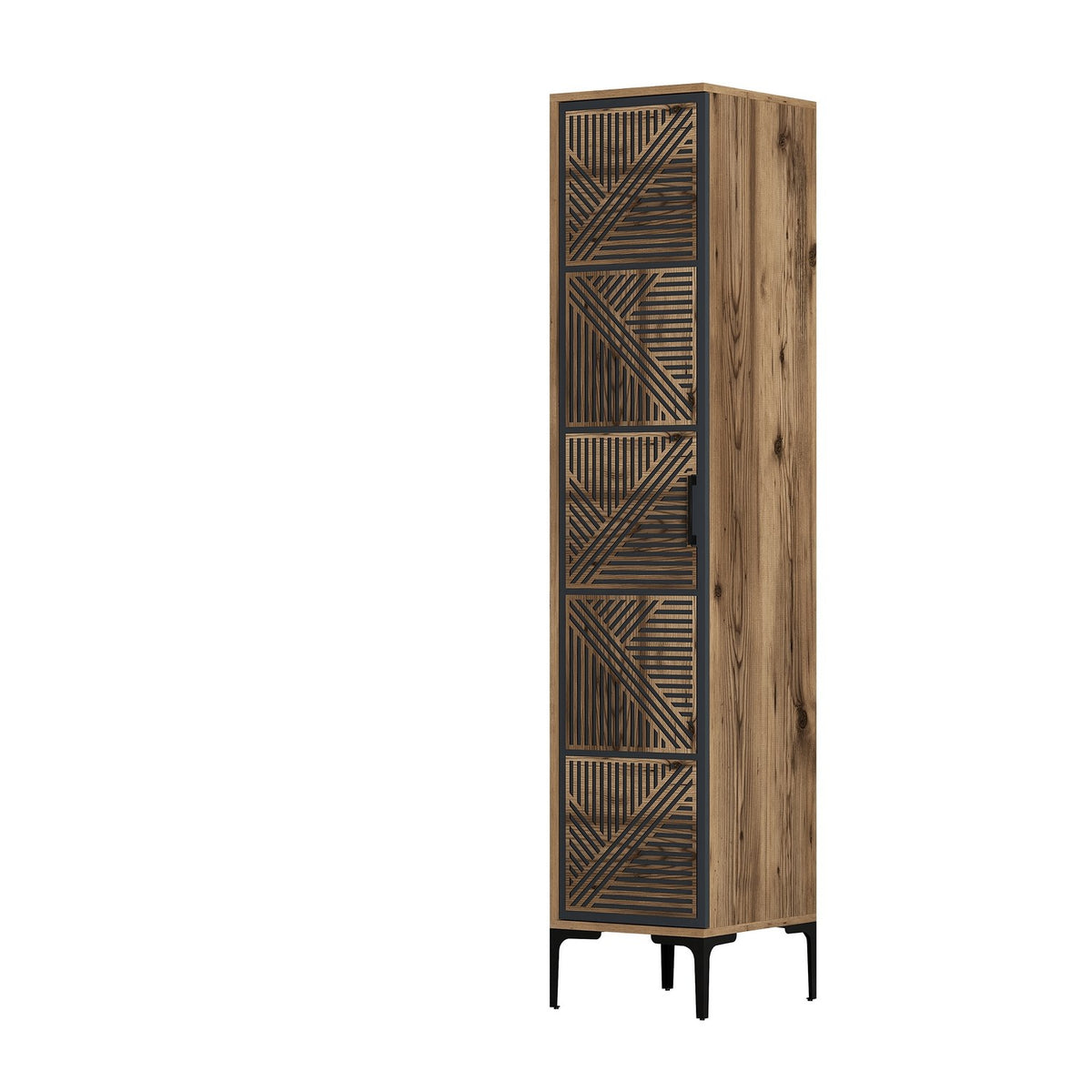 Wardrobes - Wardrobe Kumual P Walnut Anthracite Melamine 40x47.5x201.4 cm - Dimehouse