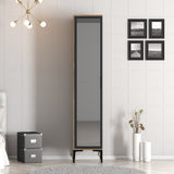 Wardrobes - Wardrobe Kumual R Walnut Anthracite Melamine 40x47.5x201.4 cm - Dimehouse