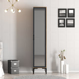 Wardrobes - Wardrobe Kumual R Walnut Anthracite Melamine 40x47.5x201.4 cm - Dimehouse