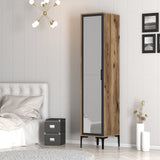 Wardrobes - Wardrobe Kumual R Walnut Anthracite Melamine 40x47.5x201.4 cm - Dimehouse