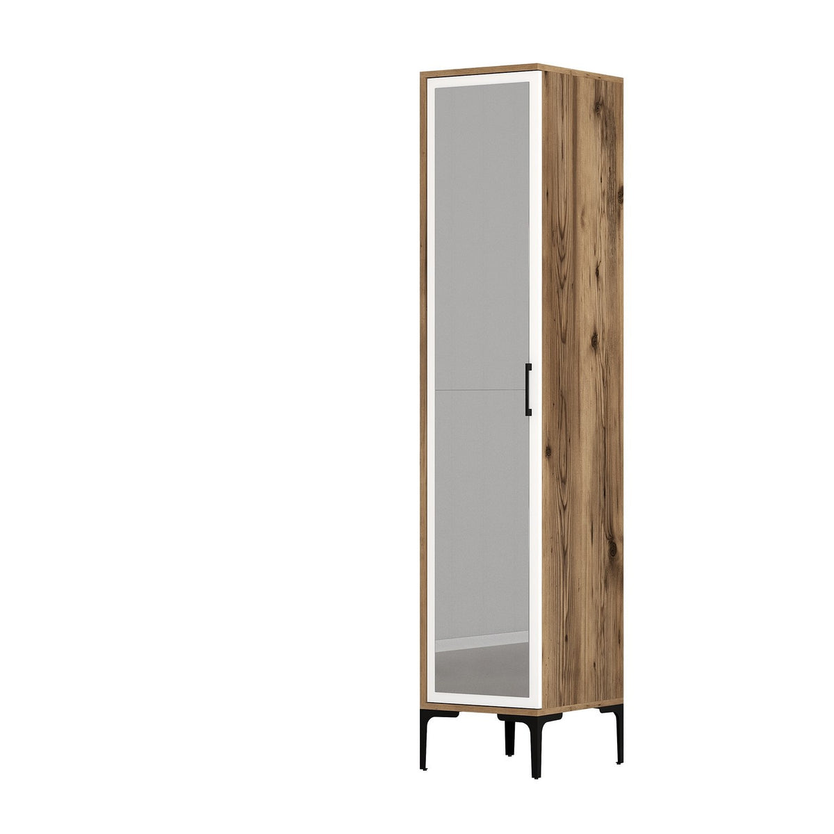 Wardrobes - Wardrobe Kumual R Walnut White Melamine 40x47.5x201.4 cm - Dimehouse
