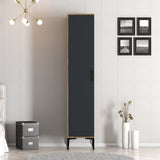 Wardrobes - Wardrobe Kumual S Walnut Anthracite Melamine 40x47.5x201.4 cm - Dimehouse