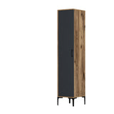 Wardrobes - Wardrobe Kumual S Walnut Anthracite Melamine 40x47.5x201.4 cm - Dimehouse