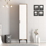 Wardrobes - Wardrobe Kumual S Walnut White Melamine 40x47.5x201.4 cm - Dimehouse