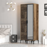 Wardrobes - Wardrobe Kumsal PR Walnut Anthracite Melamine 80x47.5x201.4 cm - Dimehouse