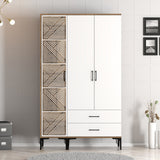 Wardrobes - Wardrobe Kumual PT Walnut White Melamine 120x47.5x201.4 cm - Dimehouse