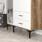 Wardrobes - Wardrobe Kumual RT Walnut White Melamine 120x47.5x201.4 cm - Dimehouse
