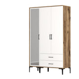 Wardrobes - Wardrobe Kumual RT Walnut White Melamine 120x47.5x201.4 cm - Dimehouse