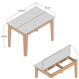 Kiev dining table travertine 110 cm Melamine-coated wood composite