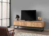 TV Furniture - TV Furniture Tilsim Black Pine Wood Melamine 180x50x40 cm - Dimehouse