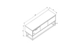 TV Furniture - TV Furniture Tilsim Black Pine Wood Melamine 180x50x40 cm - Dimehouse