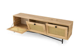 TV Furniture - TV Furniture Japandi Alcazar Oak Melamine 180x60x40 cm - Dimehouse