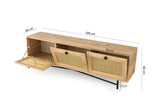 TV Furniture - TV Furniture Japandi Alcazar Oak Melamine 180x60x40 cm - Dimehouse