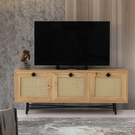 TV Furniture - Japandi TV Furniture Alcazar Oak Melamine 140x60x40 cm - Dimehouse