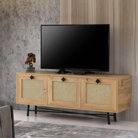 TV Furniture - Japandi TV Furniture Alcazar Oak Melamine 140x60x40 cm - Dimehouse