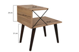 Bedside tables - Bedside table Cross Oak Melamine 50x55x40 cm - Dimehouse