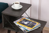 Bedside tables - Bedside table Cross Dark Brown Melamine 50x55x40 cm - Dimehouse