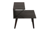 Bedside tables - Bedside table Cross Dark Brown Melamine 50x55x40 cm - Dimehouse