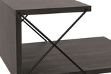 Bedside tables - Bedside table Cross Dark Brown Melamine 50x55x40 cm - Dimehouse