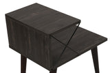 Bedside tables - Bedside table Cross Dark Brown Melamine 50x55x40 cm - Dimehouse