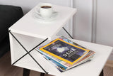 Bedside tables - Bedside table Cross White Melamine 50x55x40 cm - Dimehouse