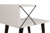 Bedside tables - Bedside table Cross White Melamine 50x55x40 cm - Dimehouse